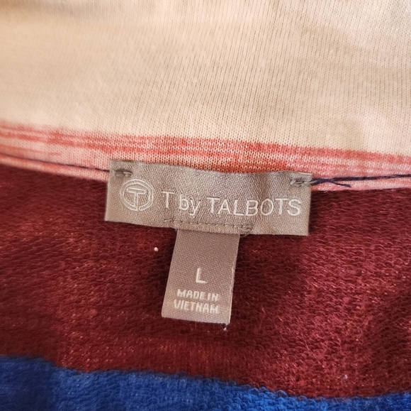 T by Talbots Mock Neck Collar Zipper Athletic Long Sleeve Women's Top Size L - Picture 6 of 6
